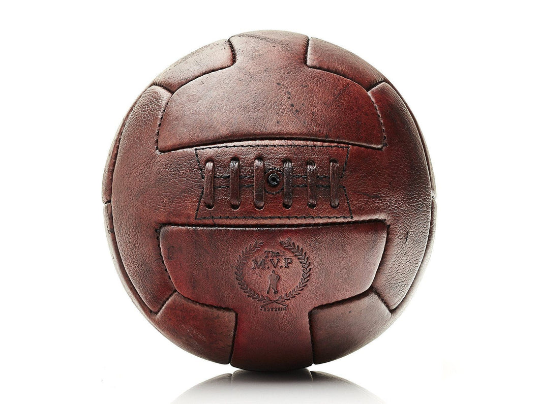 RETRO HERITAGE BROWN LEATHER T SOCCER BALL